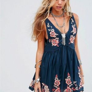 Free People Embroidered Aida Slip Dress